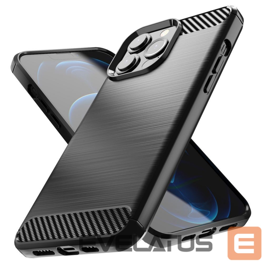 Back panel cover Hurtel Carbon Case Flexible Cover TPU Case for iPhone 13 Pro black