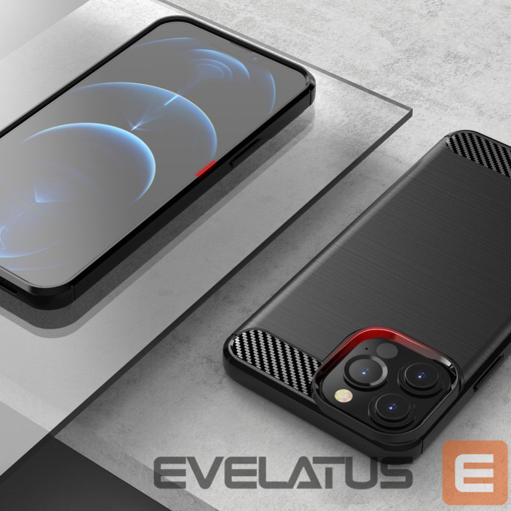 Back panel cover Hurtel Carbon Case Flexible Cover TPU Case for iPhone 13 Pro black