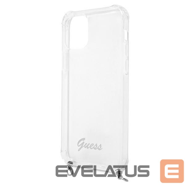 Back panel cover Guess Guess GUHCP12LKC4GSSI iPhone 12 Pro Max 6.7" Transparent hardcase 4G Silver Chain