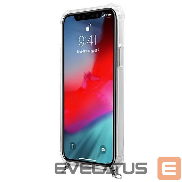 Back panel cover Guess Guess GUHCP12LKC4GSSI iPhone 12 Pro Max 6.7" Transparent hardcase 4G Silver Chain