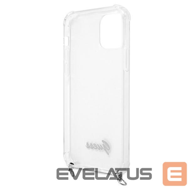 Back panel cover Guess Guess GUHCP12LKC4GSSI iPhone 12 Pro Max 6.7" Transparent hardcase 4G Silver Chain