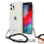 Back panel cover Guess  Guess GUHCP12LKPSBK iPhone 12 Pro Max 6.7" Transparent hardcase Black Pearl