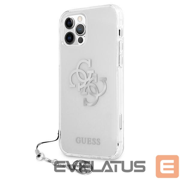 Back panel cover Guess Guess GUHCP12LKS4GSI iPhone 12 Pro Max 6.7" Transparent hardcase 4G Silver Charms Collection