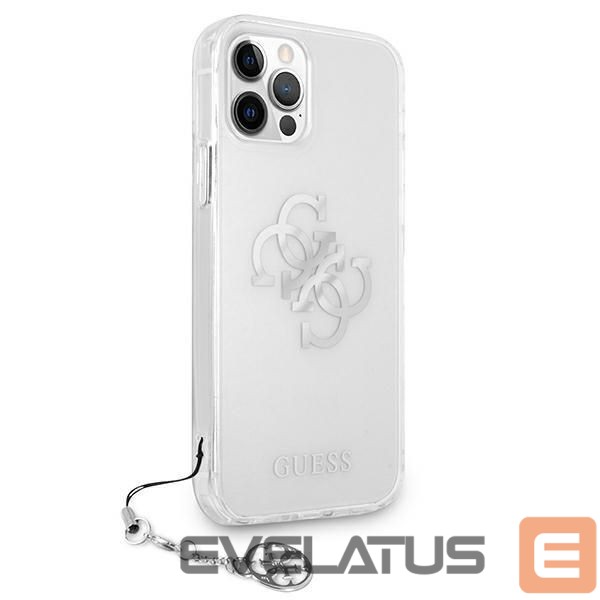 Back panel cover Guess Guess GUHCP12LKS4GSI iPhone 12 Pro Max 6.7" Transparent hardcase 4G Silver Charms Collection