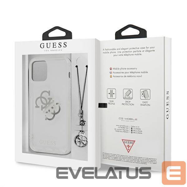 Back panel cover Guess Guess GUHCP12LKS4GSI iPhone 12 Pro Max 6.7" Transparent hardcase 4G Silver Charms Collection