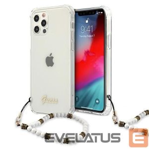 Back panel cover Guess  Guess GUHCP12MKPSWH iPhone 12/12 Pro 6.1" Transparent Hardcase White Pearl