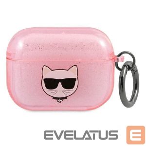 Back panel cover Karl Lagerfeld  Karl Lagerfeld KLA3UCHGP AirPods 3 cover różowy/pink Glitter Choupette 