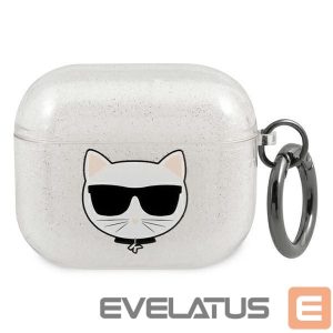 Back panel cover Karl Lagerfeld  Karl Lagerfeld KLA3UCHGS AirPods 3 cover srebrny/silver Glitter Choupette 