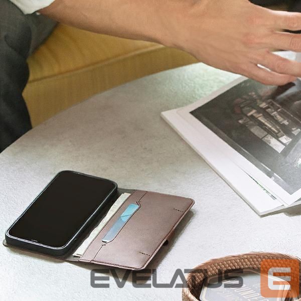 Back panel cover UNIQ Uniq Journa case for iPhone 12 / iPhone 12 Pro - gray
