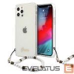 Back panel cover Guess  Guess GUHCP12LKPSWH iPhone 12 Pro Max 6.7" Transparent Hardcase White Pearl