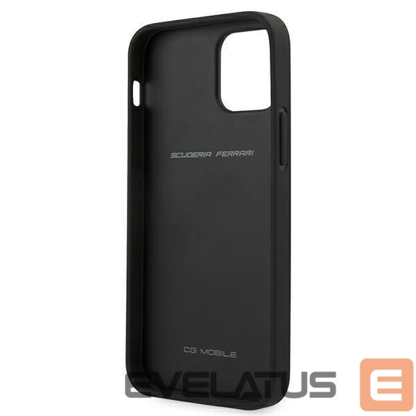 Back panel cover Ferrari Ferrari FEOMSHCP12LBK iPhone 12 Pro Max black/black hardcase Off Track Leather Nylon Stripe