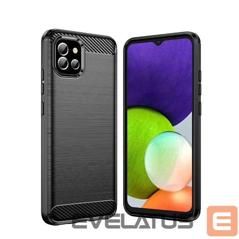 Back panel cover Hurtel Carbon Case Flexible Cover Case for Samsung A03S EU (166.5) black