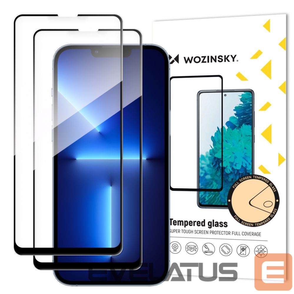 Protective glass Wozinsky Wozinsky set of 2x super-strong Full Glue full screen tempered glass with Case Friendly frame iPhone 14 Max / 13 Pro Max black