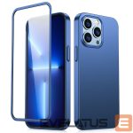 Back panel cover Joyroom  Joyroom 360 Full Case front and back cover for iPhone 13 Pro + tempered glass screen protector blue (JR-BP935 blue) 