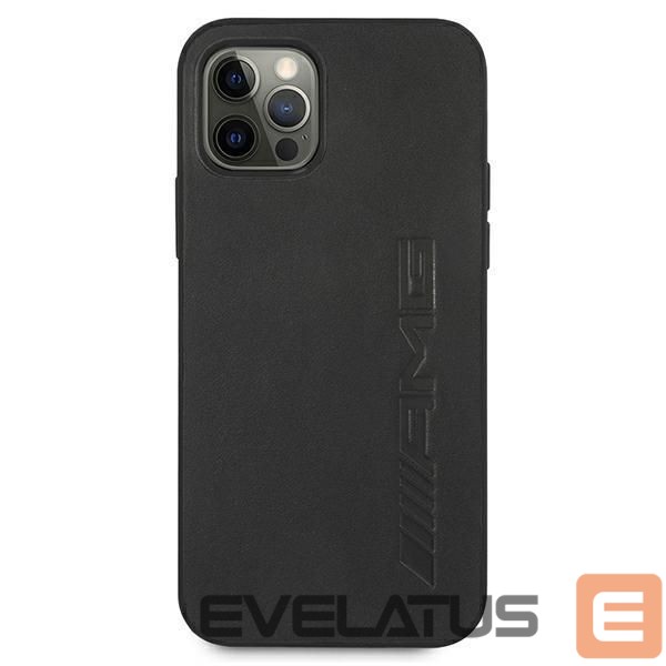 Back panel cover Mercedes-Benz AMG Leather Hot Stamped Case for iPhone 12 Pro Max - Black