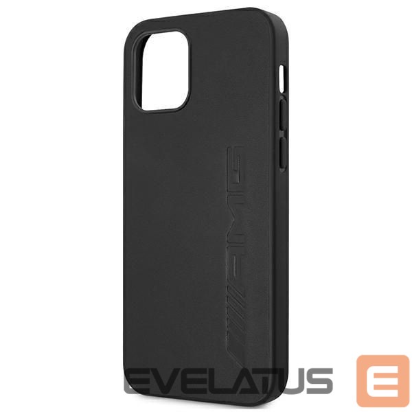 Back panel cover Mercedes-Benz AMG Leather Hot Stamped Case for iPhone 12 Pro Max - Black