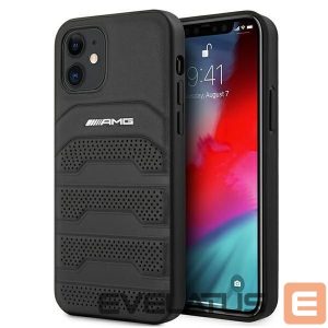 Back panel cover Mercedes-Benz  AMG Leather Debossed Lines case for iPhone 12 mini - black 