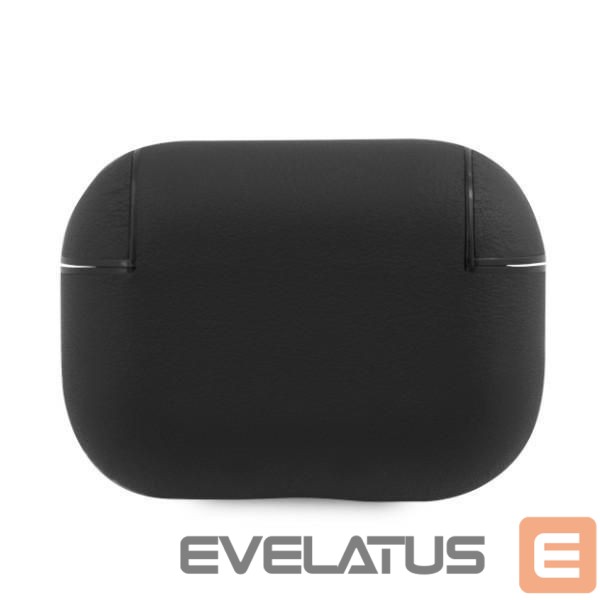 Back panel cover BMW - BMW BMAPSSLBK AirPods Pro cover czarny/black Geniune Leather Silver Logo Black