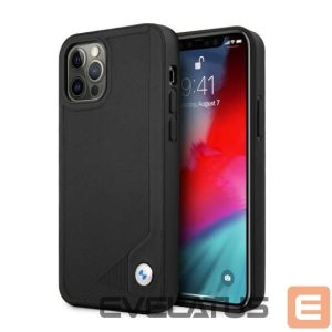Back panel cover BMW  BMW Leather Deboss Case for iPhone 12 Pro Max - Black 