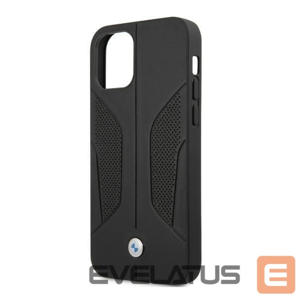 Back panel cover BMW BMW Leather Perforated Sides Case for iPhone 12 Pro Max - Black