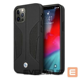 Back panel cover BMW  BMW Leather Perforated Sides Case for iPhone 12 / iPhone 12 Pro - Black 