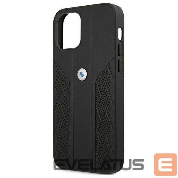Back panel cover BMW BMW Leather Curve Perforate Case for iPhone 12 mini - Black