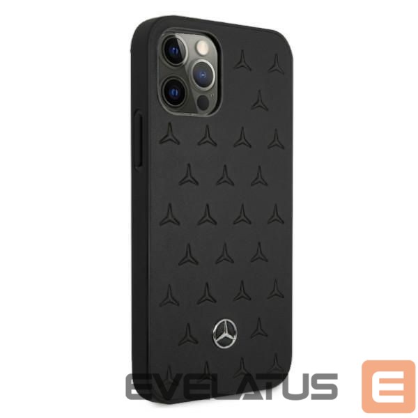 Back panel cover Mercedes-Benz Mercedes Leather Stars Pattern Case for iPhone 12 Pro Max - Black