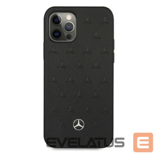 Back panel cover Mercedes-Benz Mercedes Leather Stars Pattern Case for iPhone 12 Pro Max - Black