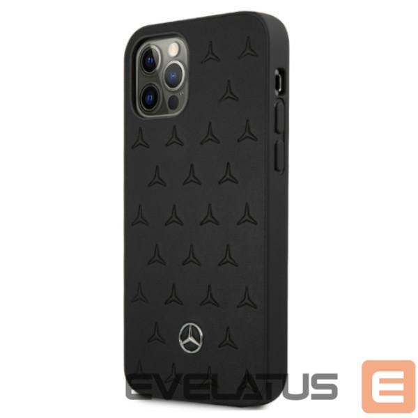 Back panel cover Mercedes-Benz Mercedes Leather Stars Pattern Case for iPhone 12 Pro Max - Black