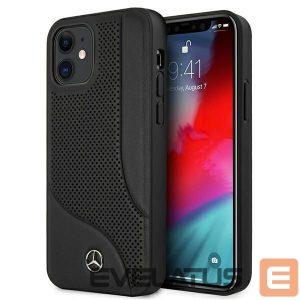 Back panel cover Mercedes-Benz  Mercedes Leather Perforated Area Case for iPhone 12 mini - Black 