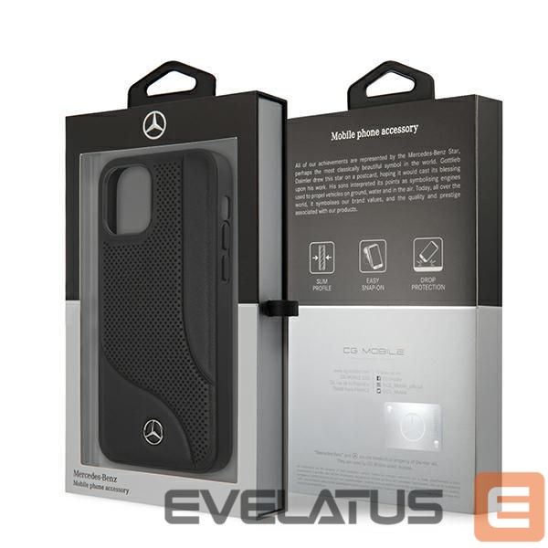 Back panel cover Mercedes-Benz Mercedes Leather Perforated Area Case for iPhone 12 mini - Black