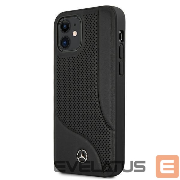 Back panel cover Mercedes-Benz Mercedes Leather Perforated Area Case for iPhone 12 mini - Black