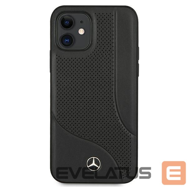 Back panel cover Mercedes-Benz Mercedes Leather Perforated Area Case for iPhone 12 mini - Black