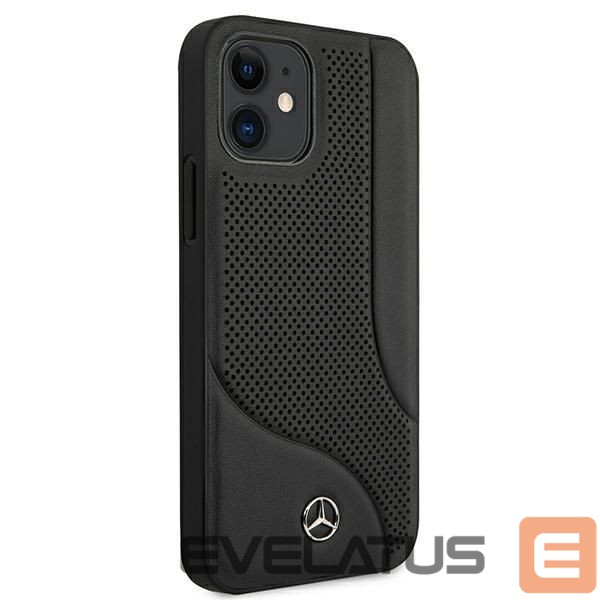 Back panel cover Mercedes-Benz Mercedes Leather Perforated Area Case for iPhone 12 mini - Black