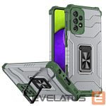 Back panel cover Hurtel  Crystal Ring Case Kickstand Tough Rugged Cover for Samsung Galaxy A72 4G green 