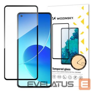 Protective glass Wozinsky  Wozinsky Tempered Glass Full Glue Super Tough Screen Protector Full Coveraged with Frame Case Friendly for Oppo Reno6 4G black 