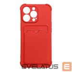 Back panel cover Hurtel  Card Armor Case Pouch Cover for iPhone 13 Pro Max Card Wallet Silicone Air Bag Armor Cover Red 
