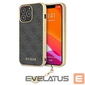 Back panel cover Guess  Guess GUHCP13XGF4GGR iPhone 13 Pro Max 6.7" grey/grey hardcase 4G Charms Collection 