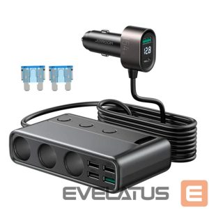 Adapter Joyroom  Joyroom JR-CL06 9in1 car charger 154W 5x USB-A / USB-C / 3x cigarette lighter socket PD QC PPS - black 