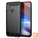 Back panel cover Hurtel  Carbon Case Flexible Cover Sleeve Motorola Moto E7i Power black 