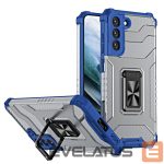 Back panel cover Hurtel  Crystal Ring Case tough hybrid cover + magnetic holder for Samsung Galaxy S22 + (S22 Plus) blue 