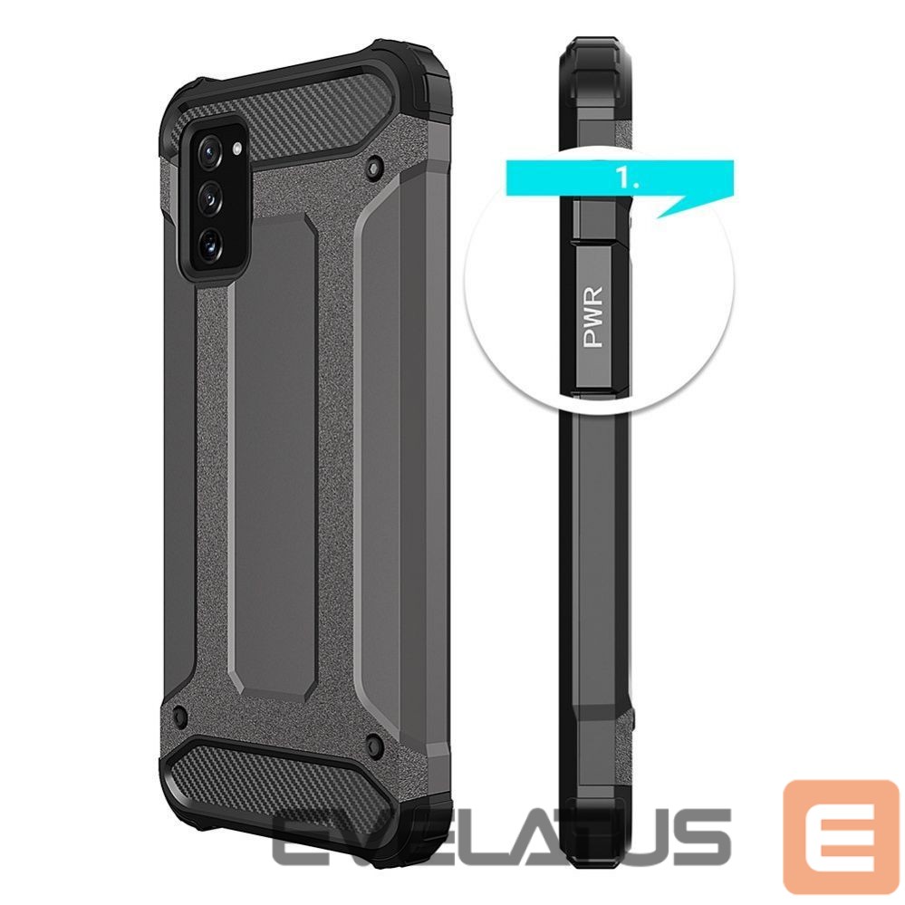 Back panel cover Hurtel Hybrid Armor Case Tough Rugged Cover for Samsung Galaxy A03s black