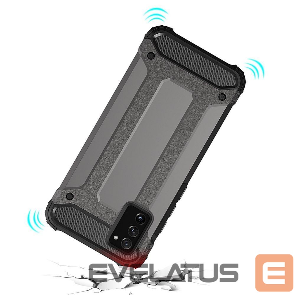 Back panel cover Hurtel Hybrid Armor Case Tough Rugged Cover for Samsung Galaxy A03s black