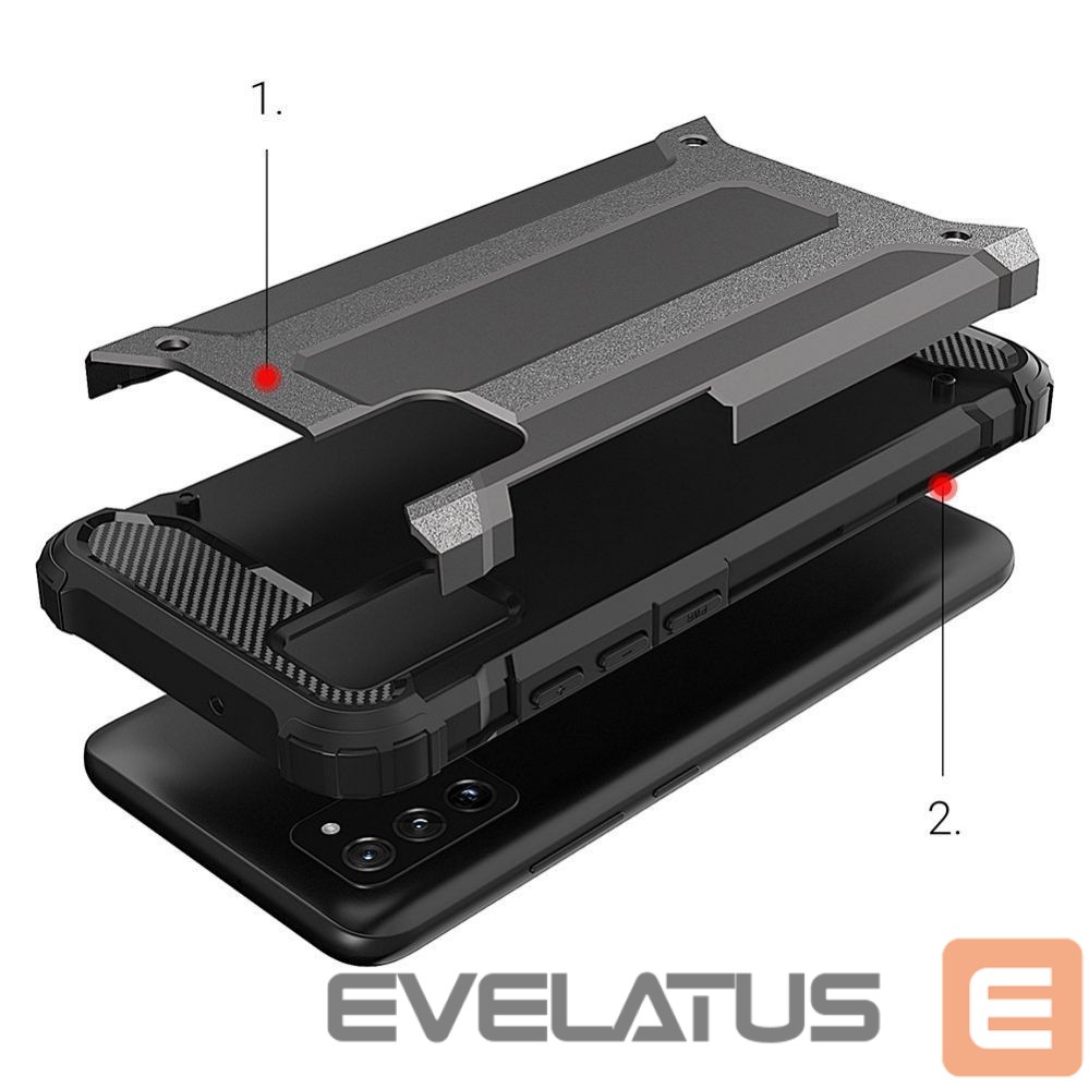 Back panel cover Hurtel Hybrid Armor Case Tough Rugged Cover for Samsung Galaxy A03s black