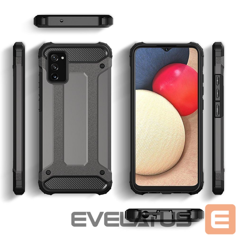 Back panel cover Hurtel Hybrid Armor Case Tough Rugged Cover for Samsung Galaxy A03s black