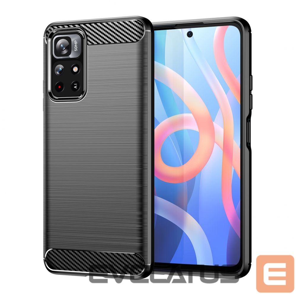 Back panel cover Hurtel Carbon Case Flexible Cover Sleeve for Xiaomi Redmi Note 11 black