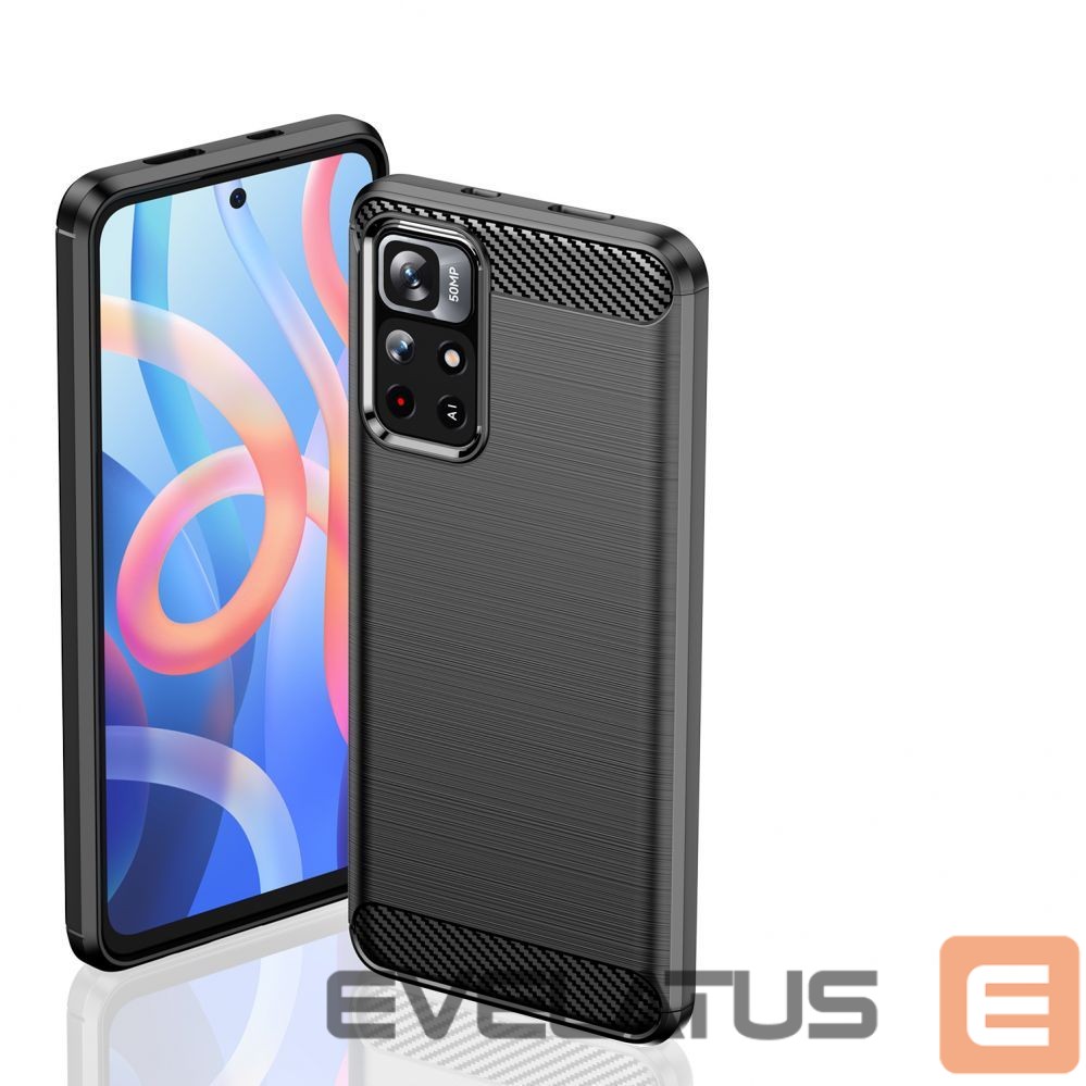 Back panel cover Hurtel Carbon Case Flexible Cover Sleeve for Xiaomi Redmi Note 11 black
