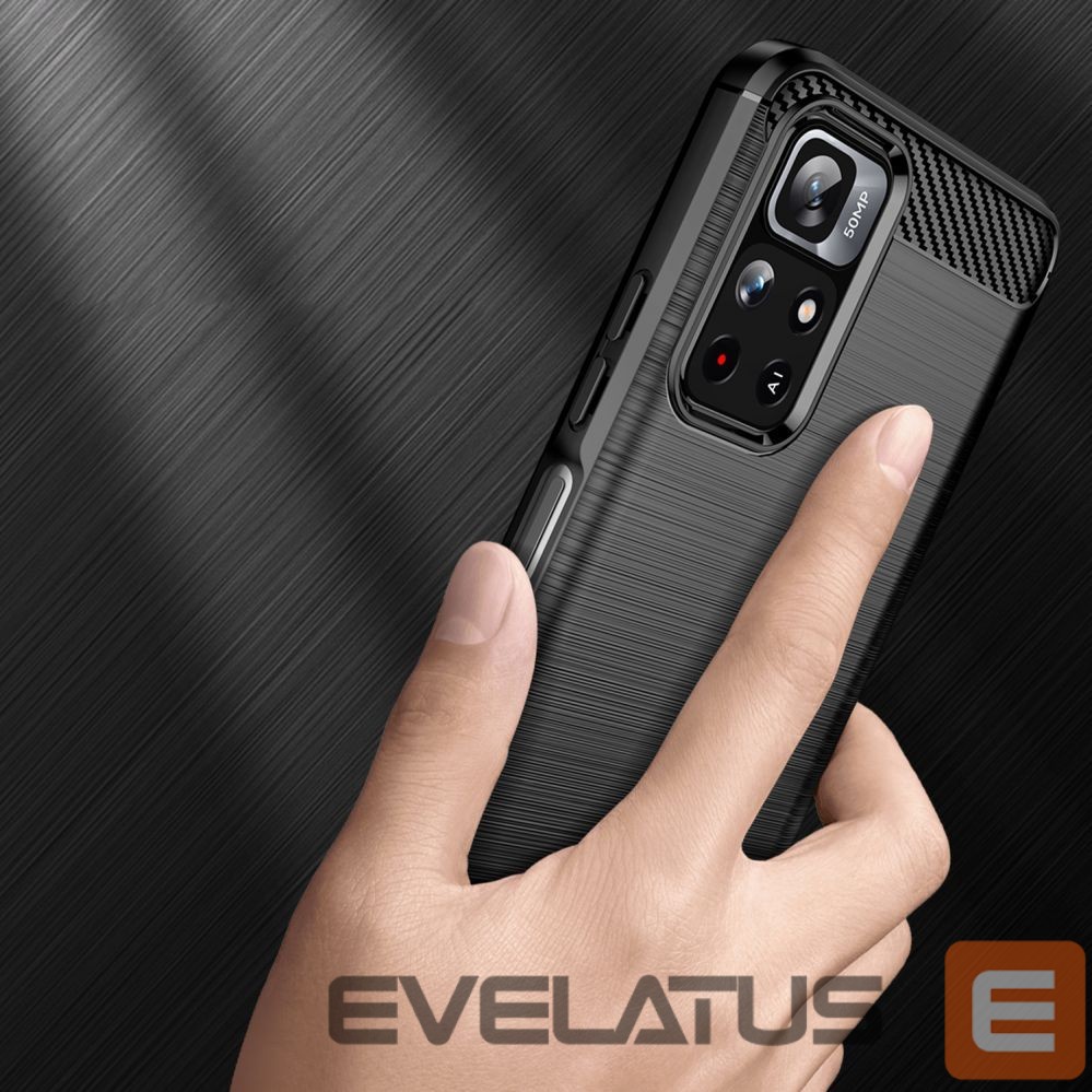 Back panel cover Hurtel Carbon Case Flexible Cover Sleeve for Xiaomi Redmi Note 11 black