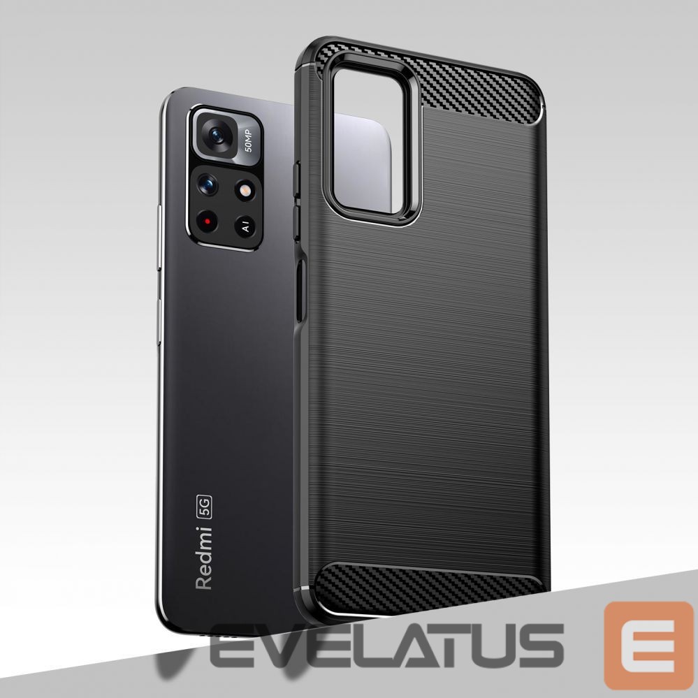 Back panel cover Hurtel Carbon Case Flexible Cover Sleeve for Xiaomi Redmi Note 11 black