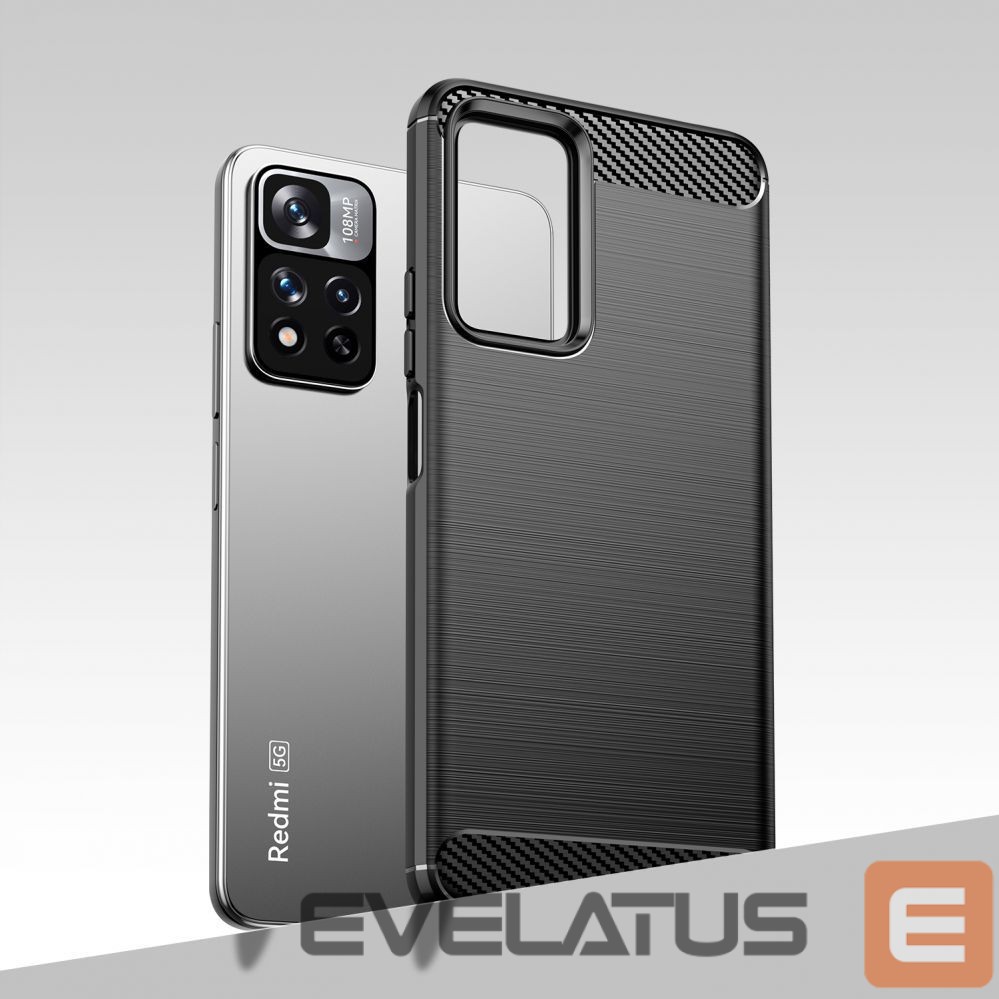 Back panel cover Hurtel Carbon Case flexible case cover Xiaomi Redmi Note 11 Pro+ 5G (China) / 11 Pro 5G (China) / Mi11i HyperCharge / Poco X4 NFC black